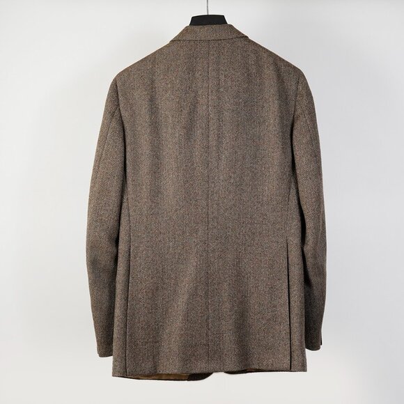 Paul Stuart Wool Tweed Blazer Sport Coat, Brown/Tan Herringbone, Size 38R - Picture 5 of 8